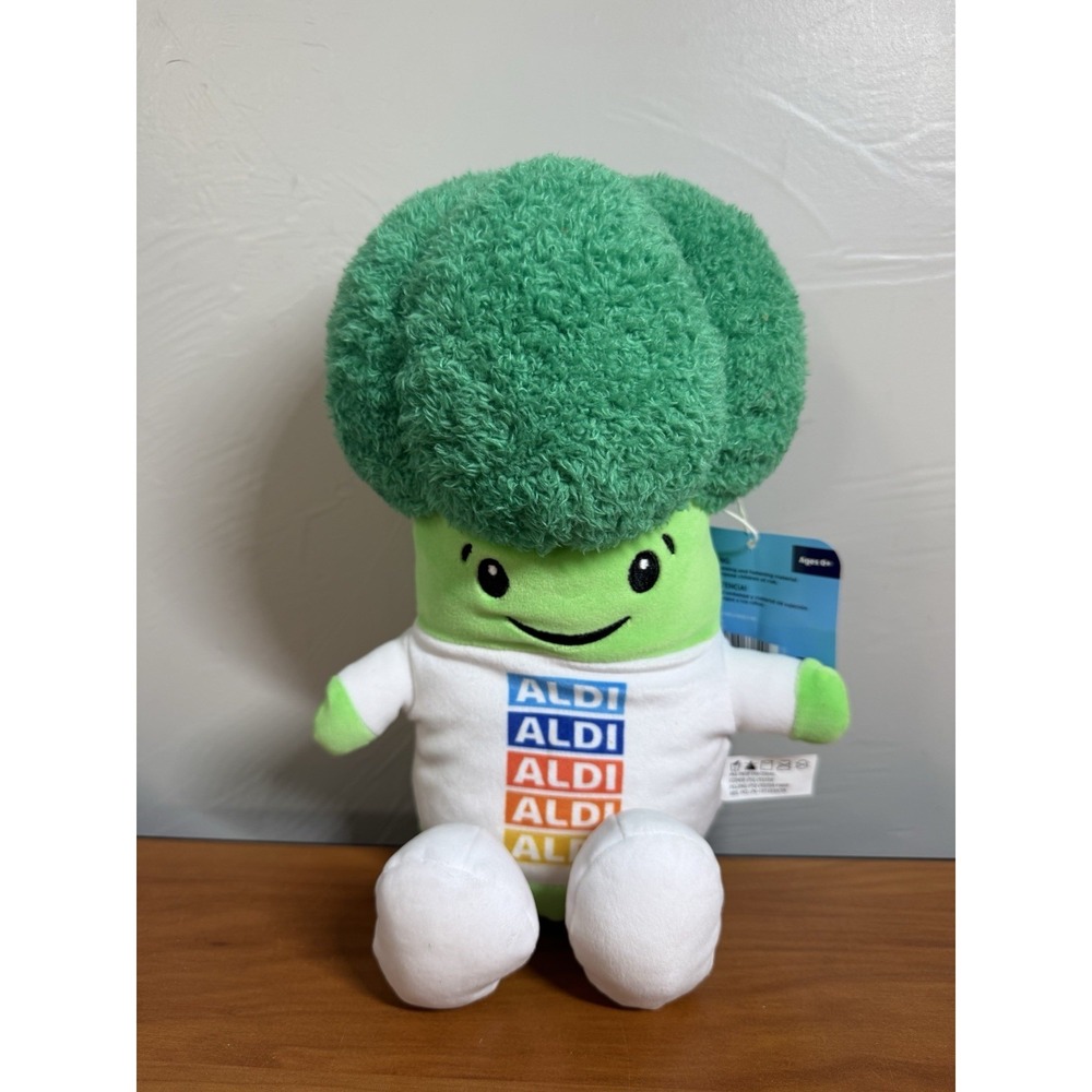 NWT Aldi Exclusive Produce Crew Brock Broccoli Plush 14" Stuffed Vegetable Toy